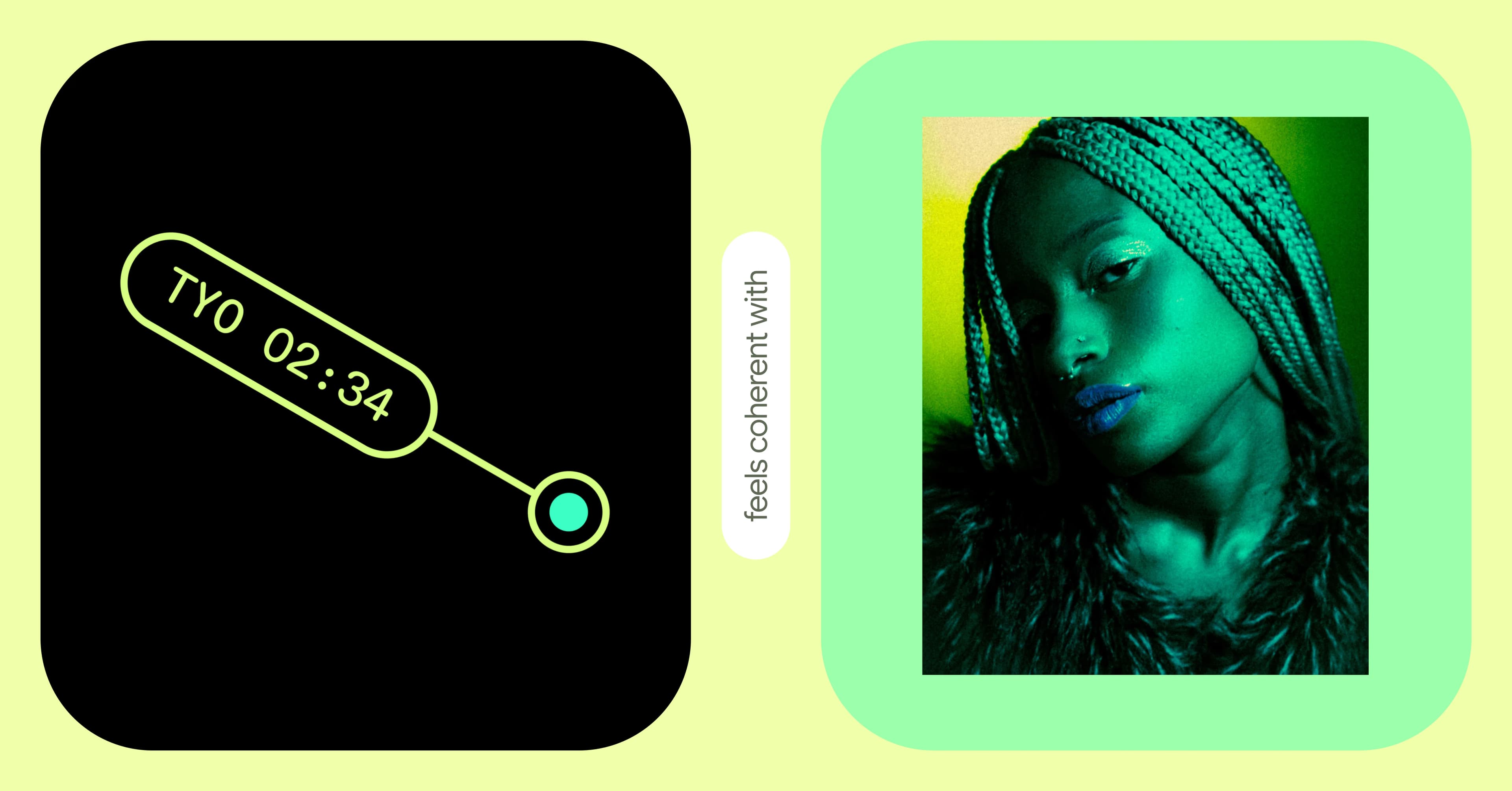 A digital pin labeled with a location code next to a model lit with a matching color.
