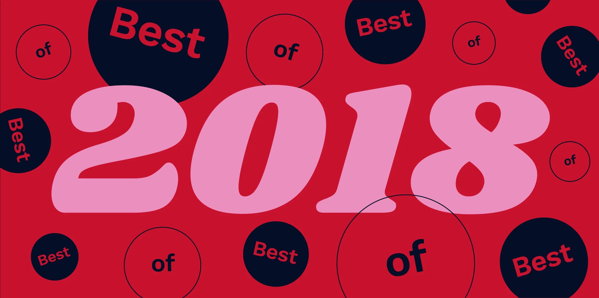 Red and pink image reading "Best of 2018".