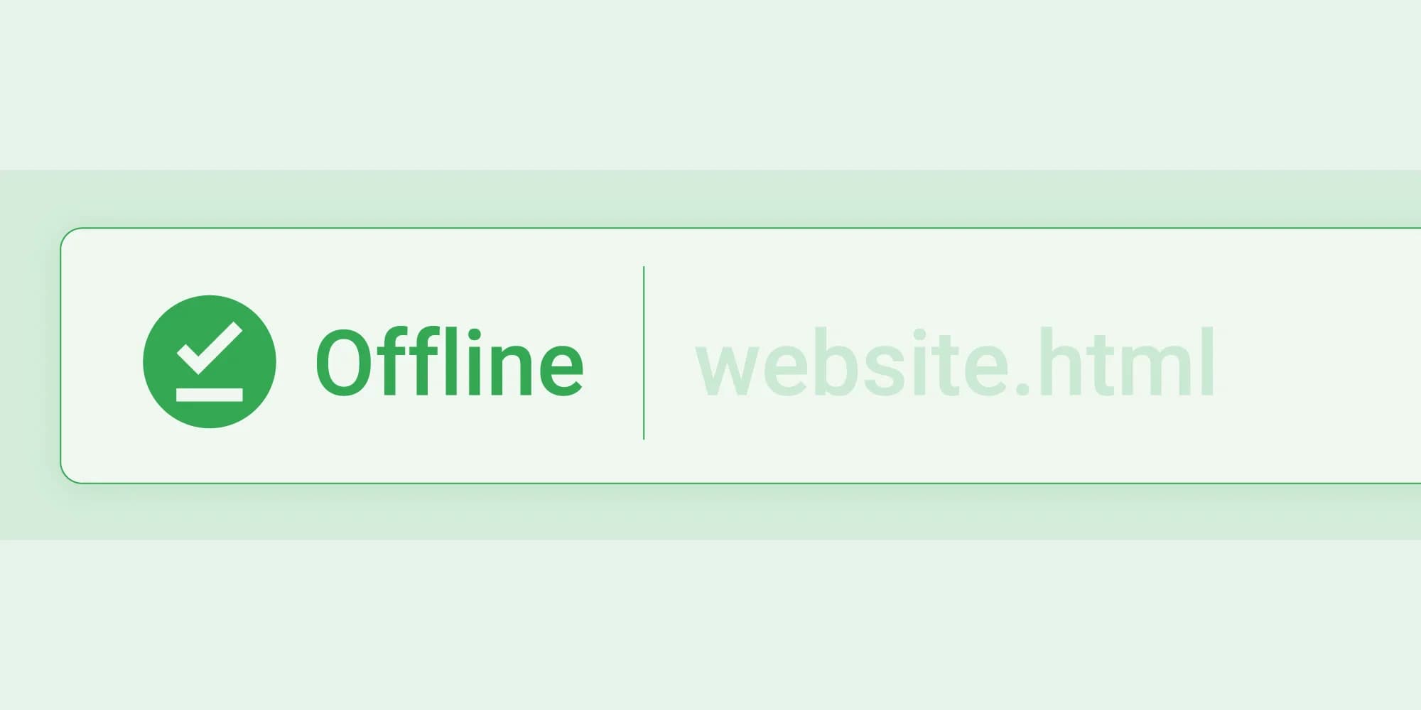 Green check mark confirms that "website.html" is available offline.