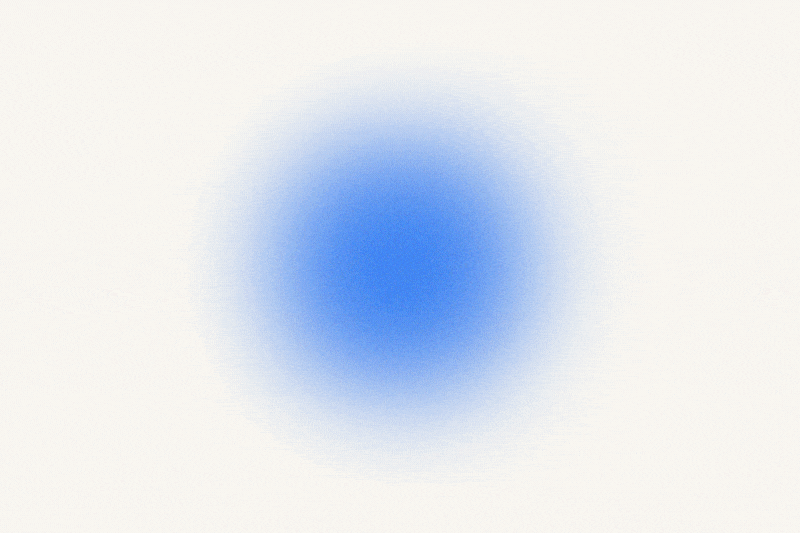 A fuzzy, light blue circle appears on a plain white background.