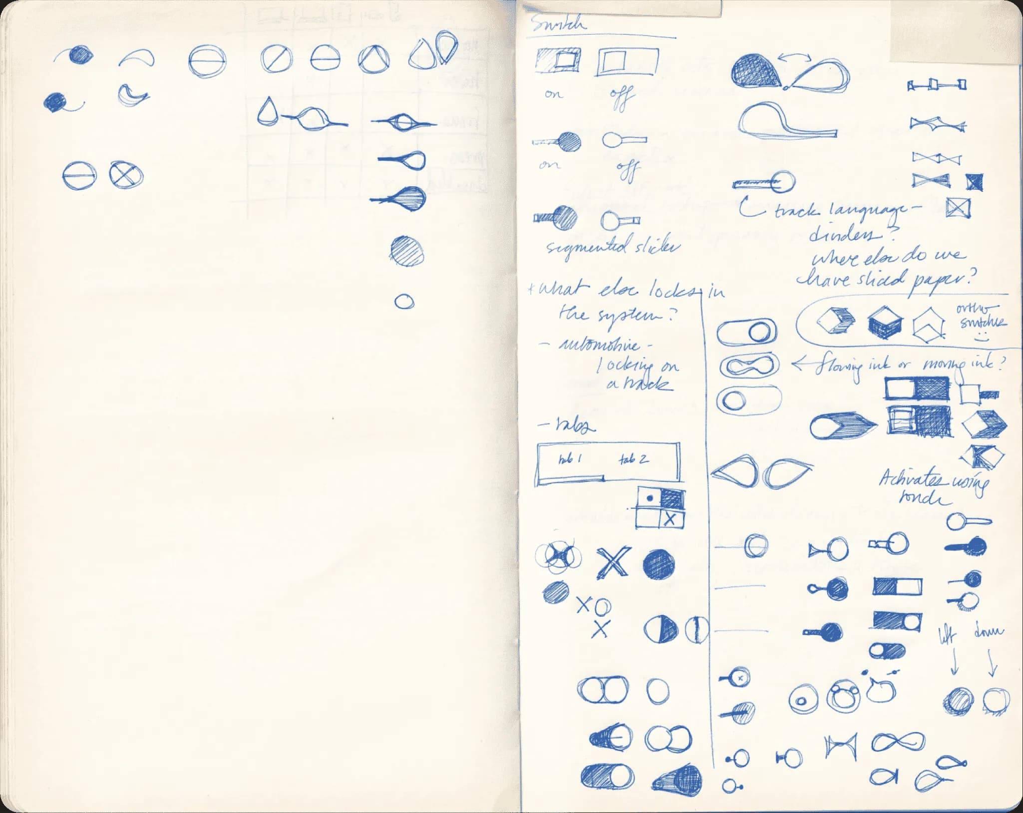 Circles, commas, teardrops, toggles, and other shapes for the switch.
