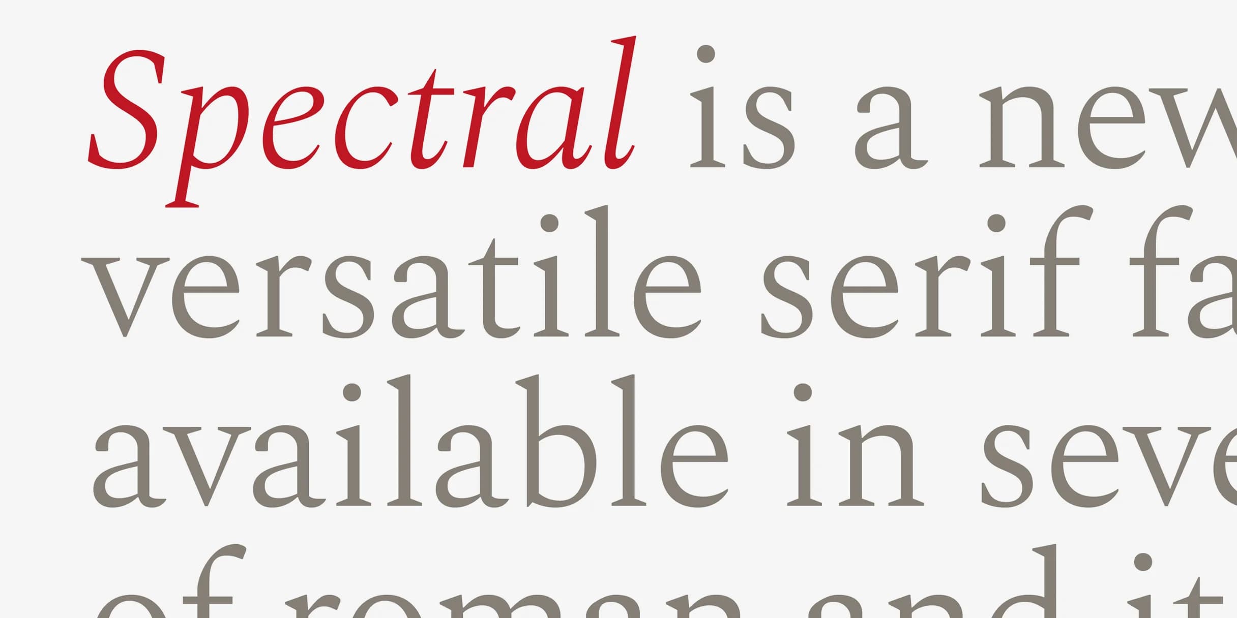 Detail of the Spectral typeface specimen book.