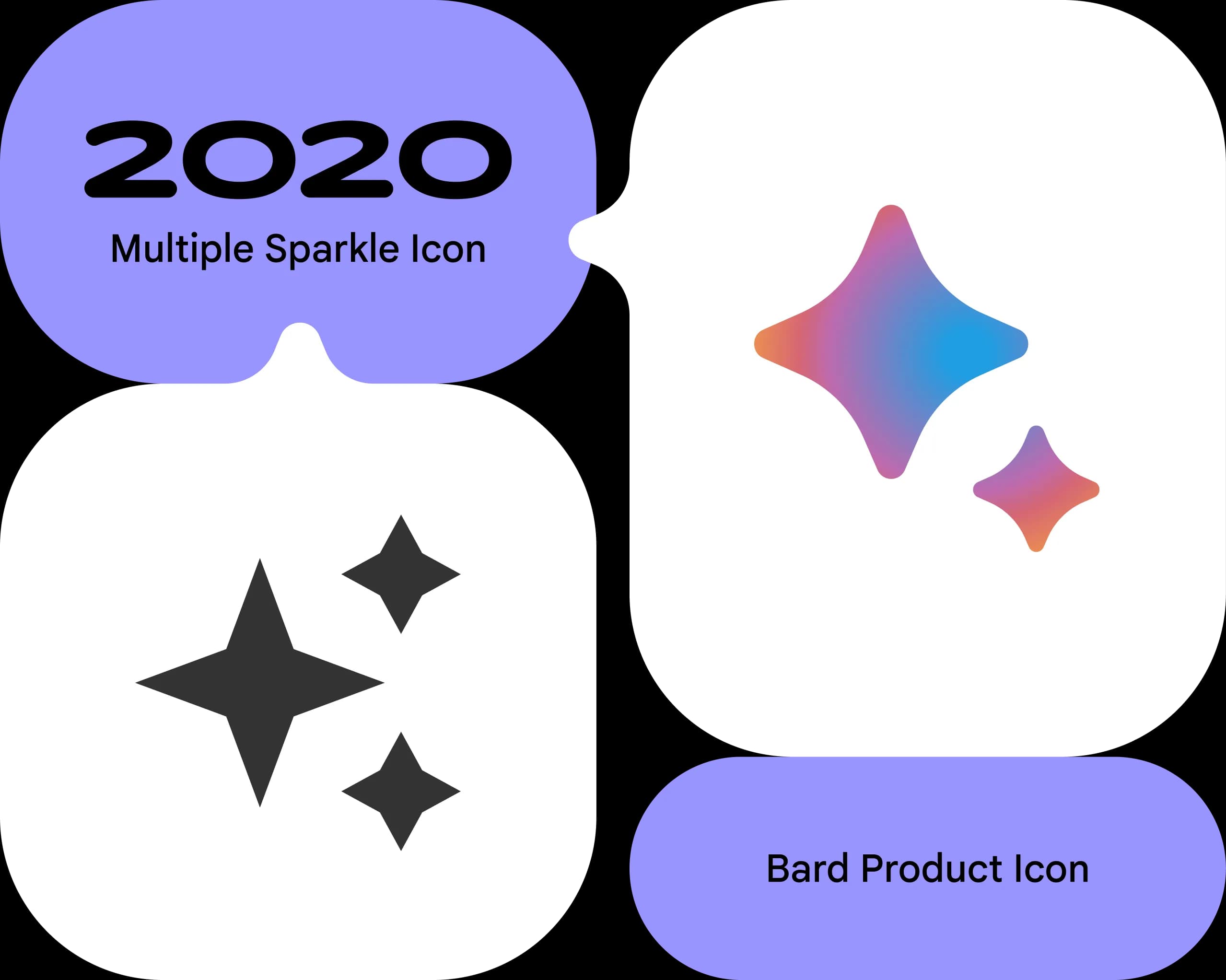 2020: Multiple Spark Icon and Bard product icon