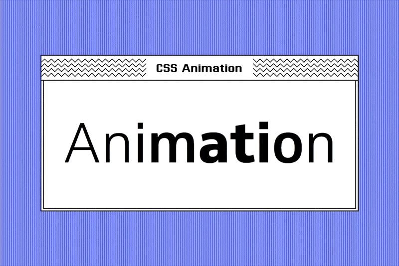 CSS Animation window with the word “Animation.”