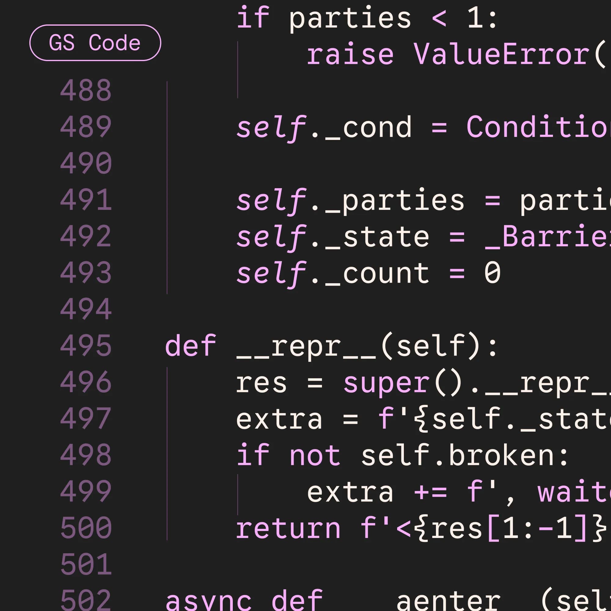 Code snippet typeset in Google Sans Code.